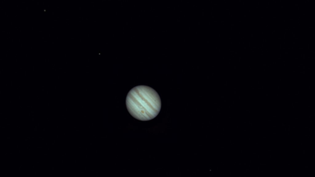 Jupiter with moons Ganymed, Europa, Io